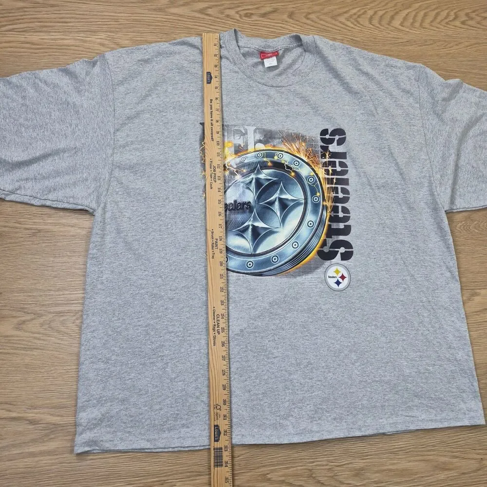 Vintage Pittsburgh Steelers T Shirt Mens 4XL Huge Graphic Logo Spellout Print